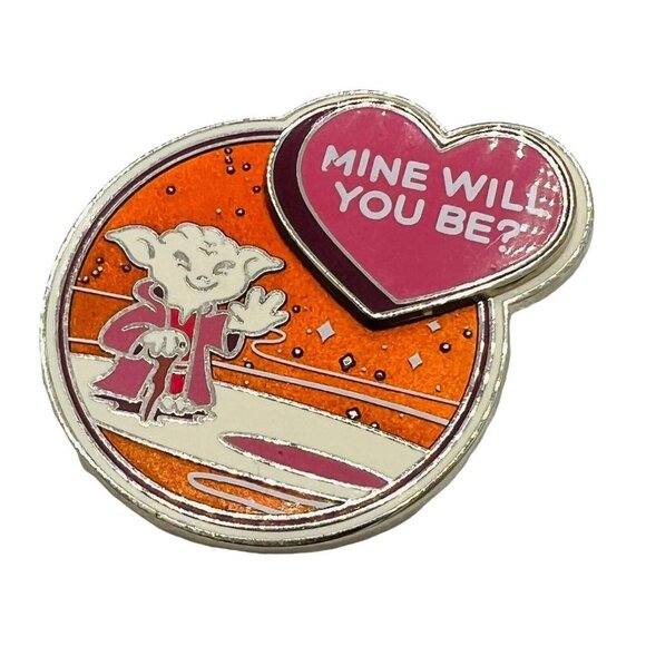 Mine Will You Be Yoda Star Wars Valentines Day Heart Disney Pin Trading 2015 - Picture 1 of 7